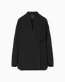 Basic Wool Double-Breasted Lightweight Jacket - black