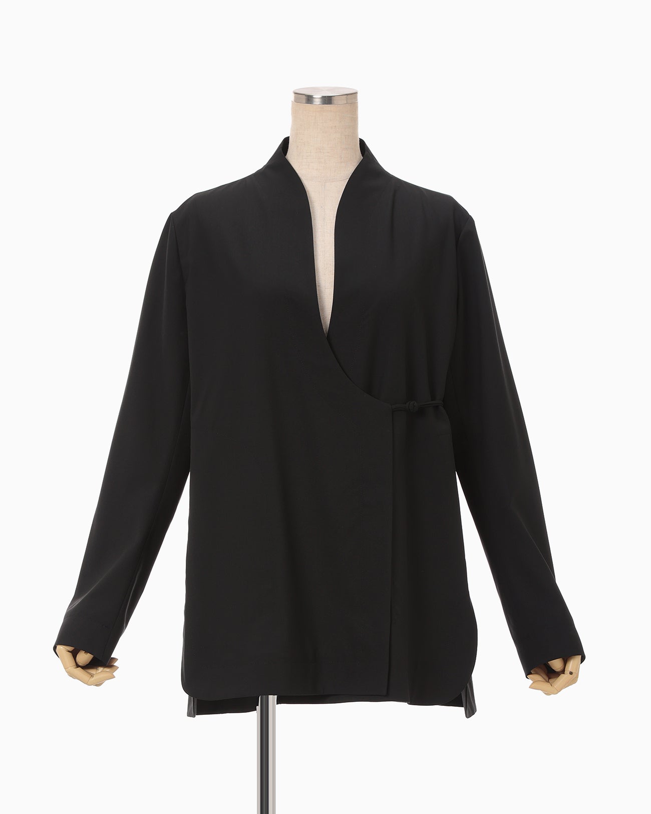 Basic Wool Double-Breasted Lightweight Jacket - black - Mame