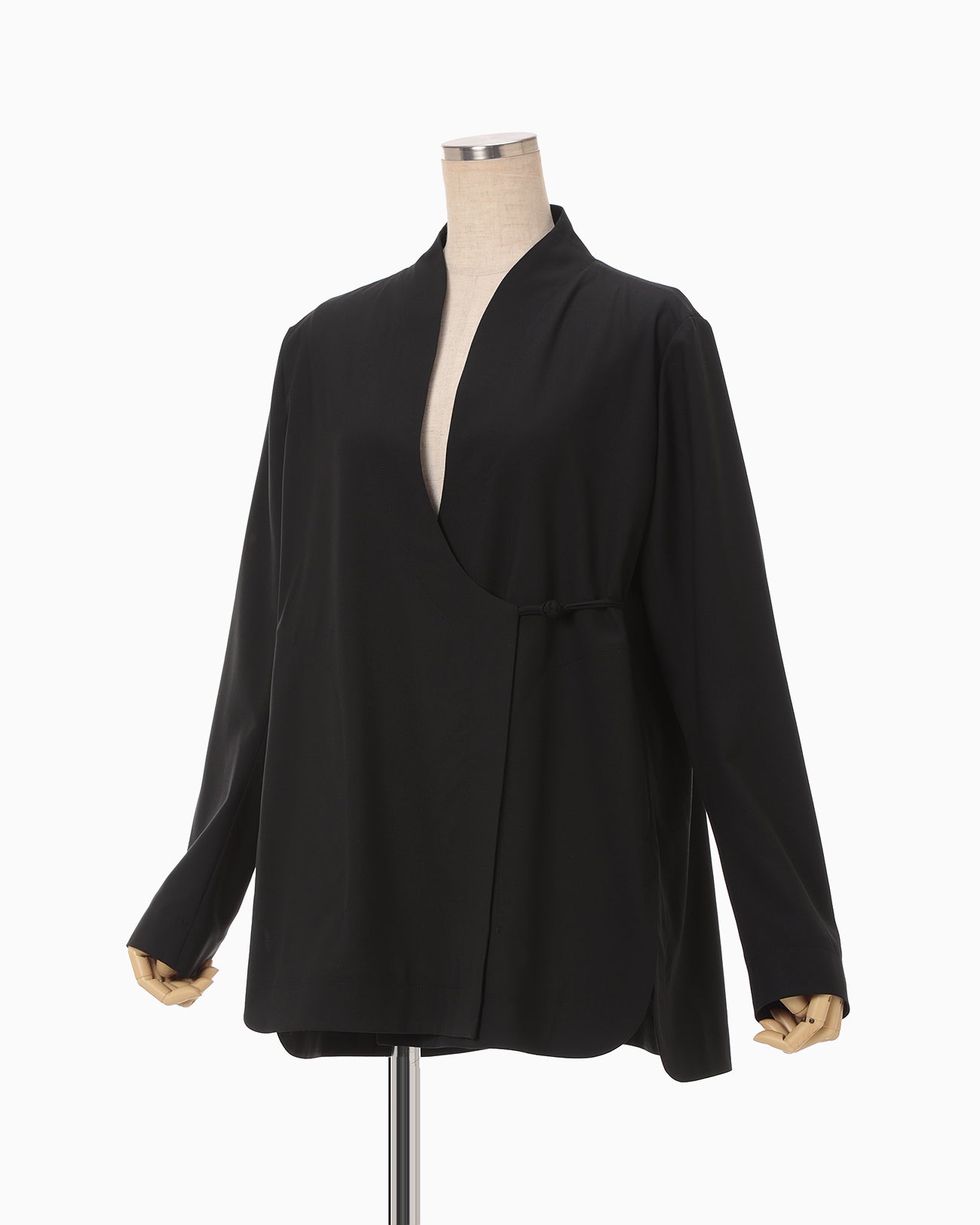 Basic Wool Double-Breasted Lightweight Jacket - black - Mame