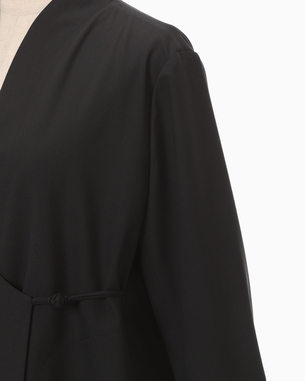 Basic Wool Double-Breasted Lightweight Jacket - black - Mame