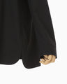 Basic Wool Double-Breasted Lightweight Jacket - black