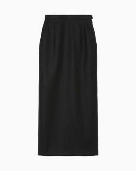 Wool I-Line Skirt - black