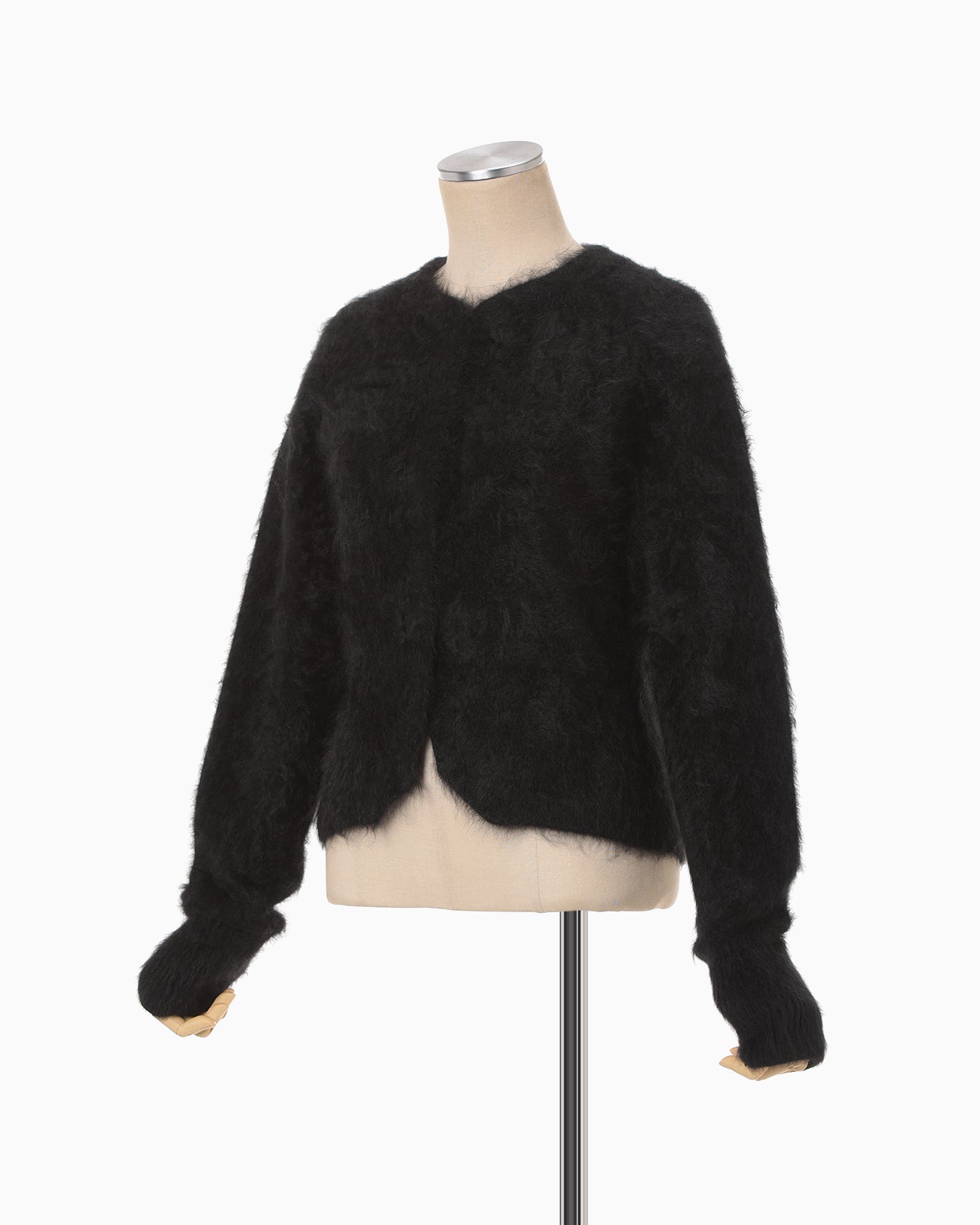 Cashmere Fur Knitted Cardigan - black - Mame Kurogouchi