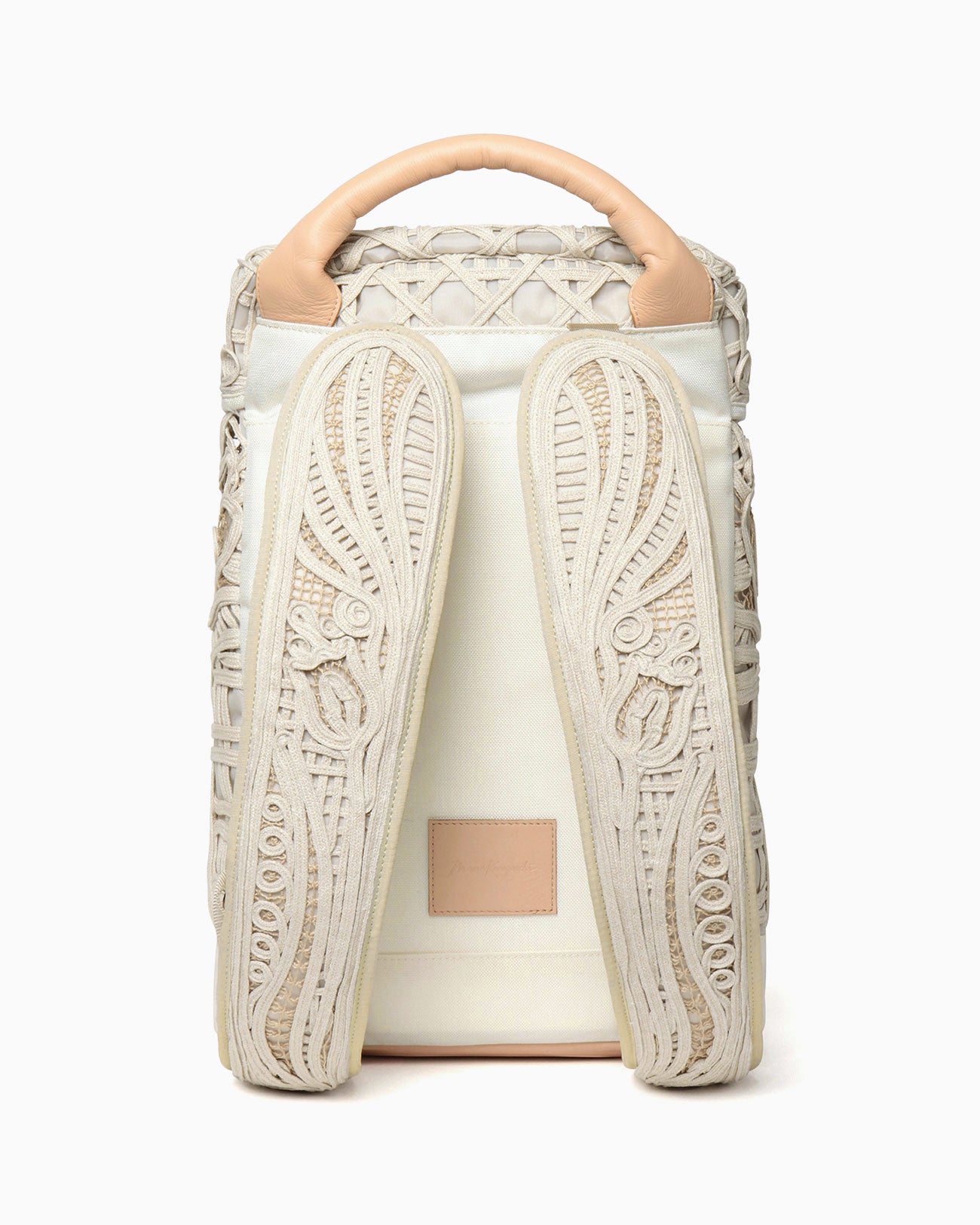 Cording Embroidery Backpack - beige