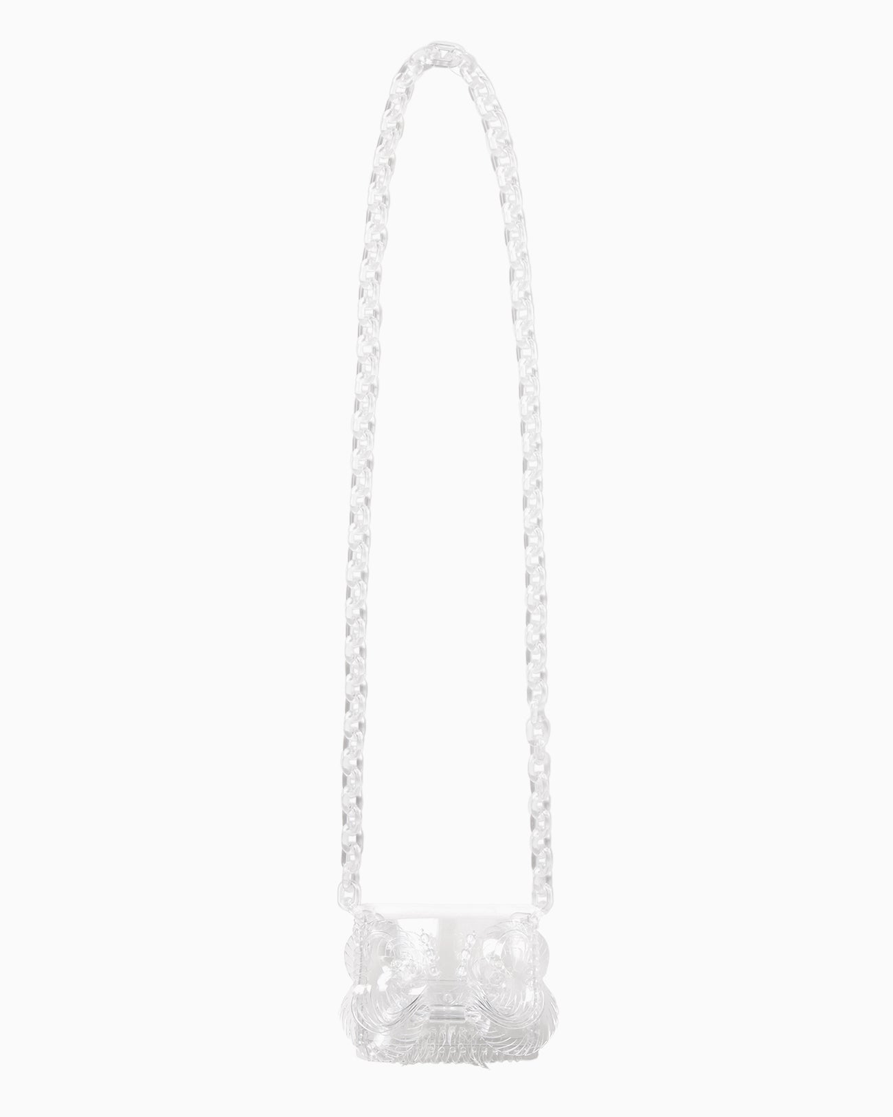 Transparent Sculptural Micro Chain Bag - clear