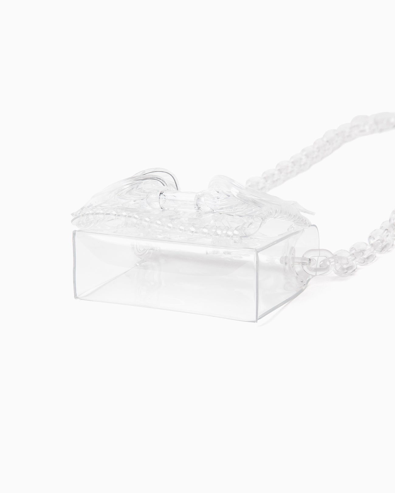 Transparent Sculptural Micro Chain Bag - clear
