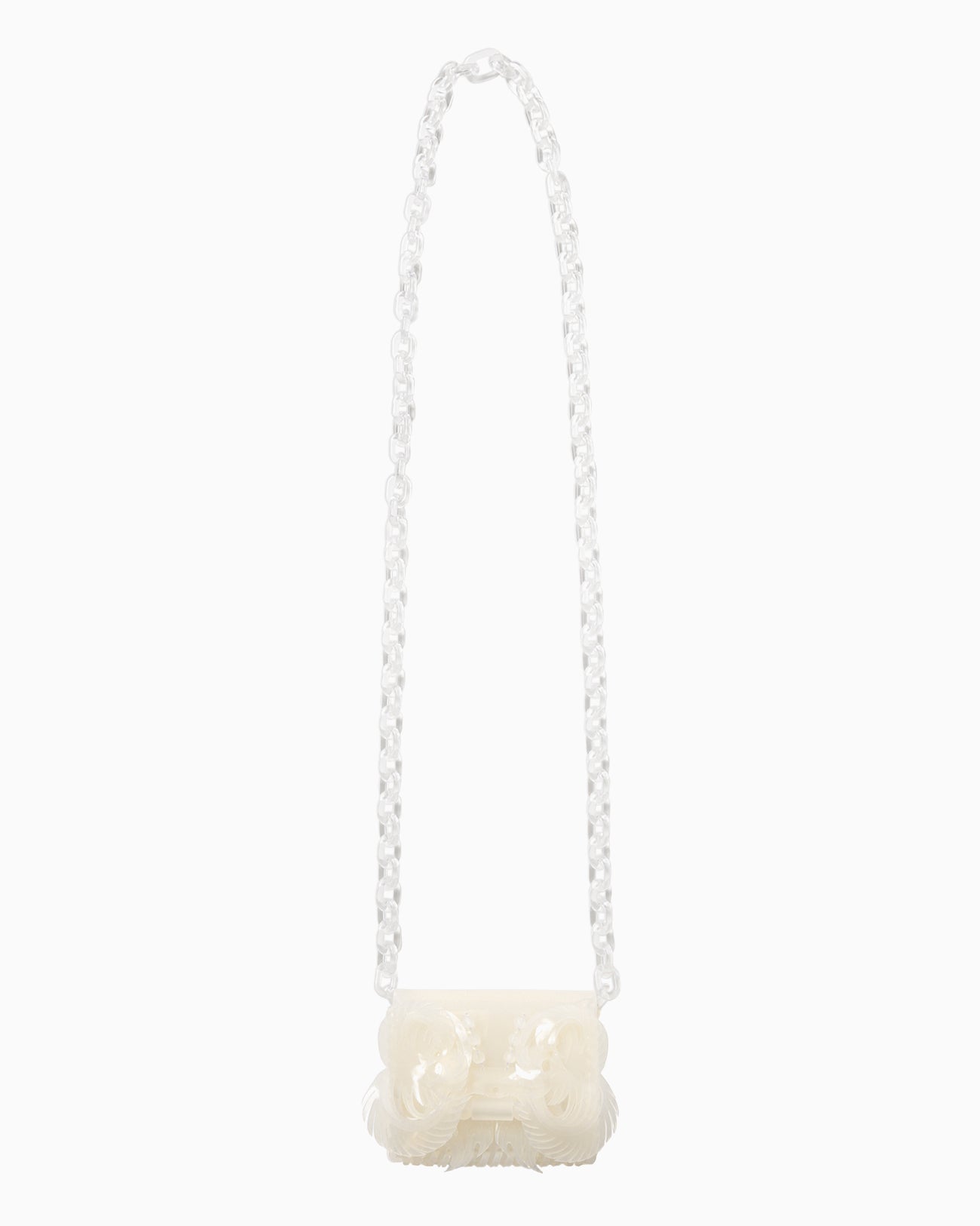 Transparent Sculptural Micro Chain Bag - white - Mame Kurogouchi
