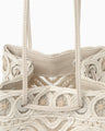 Cording Embroidery Bucket Bag - beige