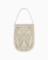Cording Embroidery Round Tote Bag - beige