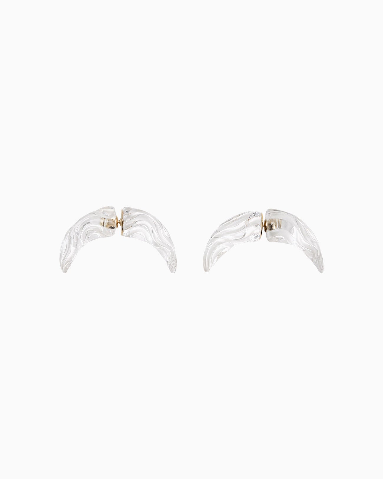 Glass Demi Lunar Earrings - clear