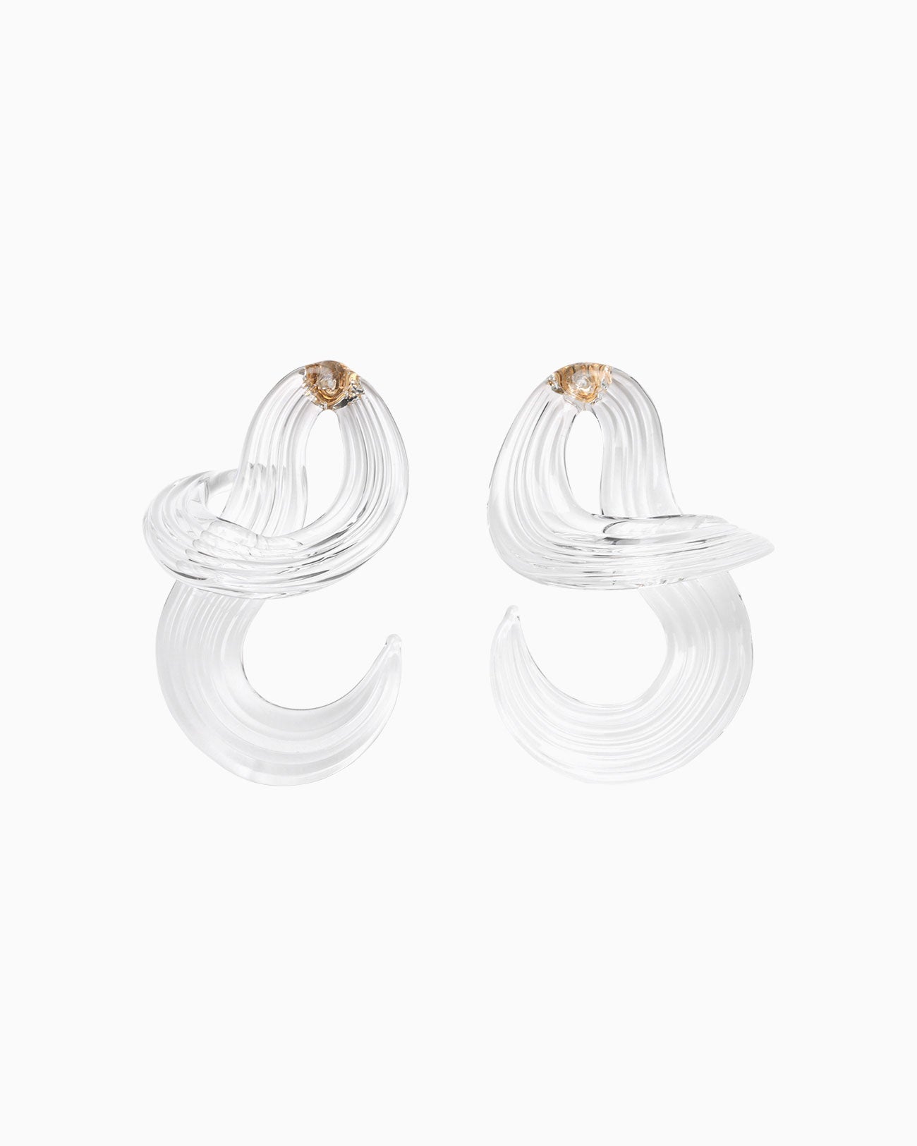 Glass Swirl Earrings - clear - Mame Kurogouchi
