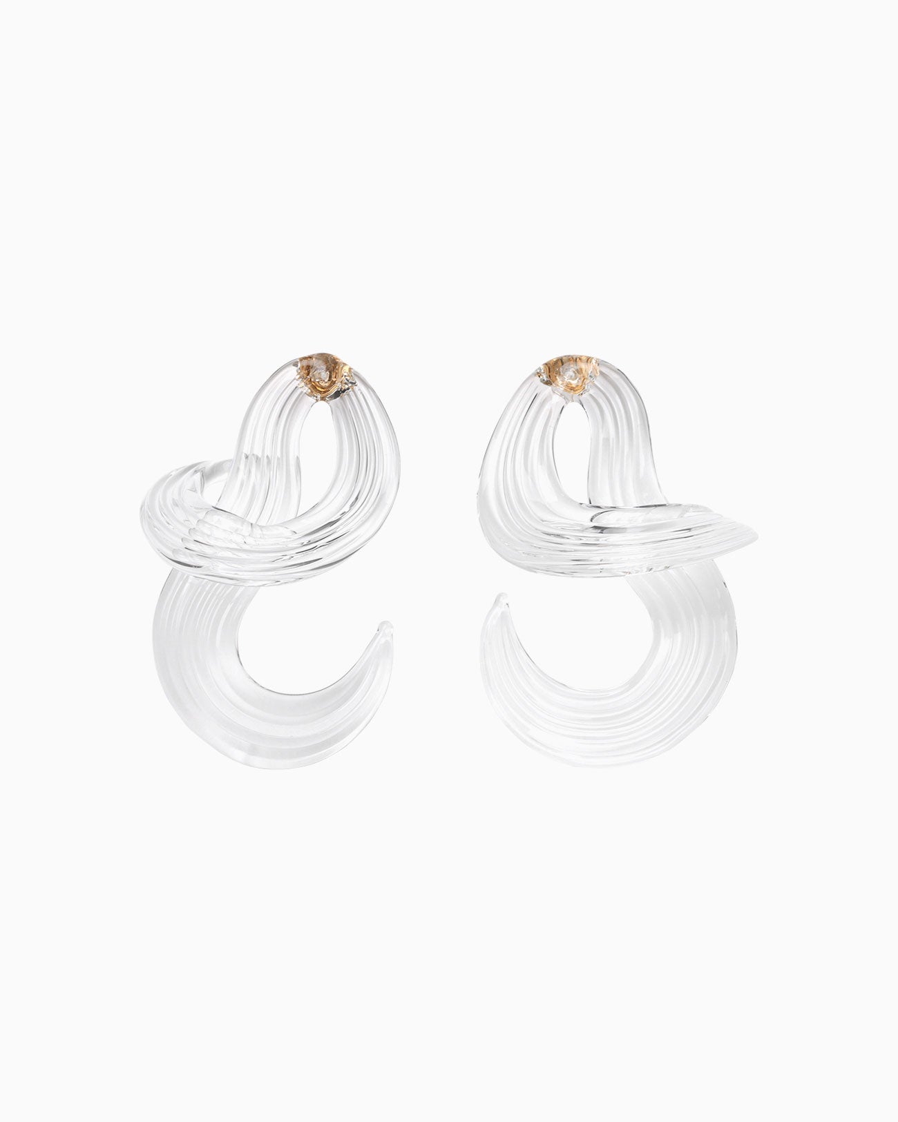 Glass Swirl Earrings - clear