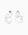 Glass Swirl Earrings - clear