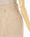 Cotton Chino Side Slit Skirt - beige