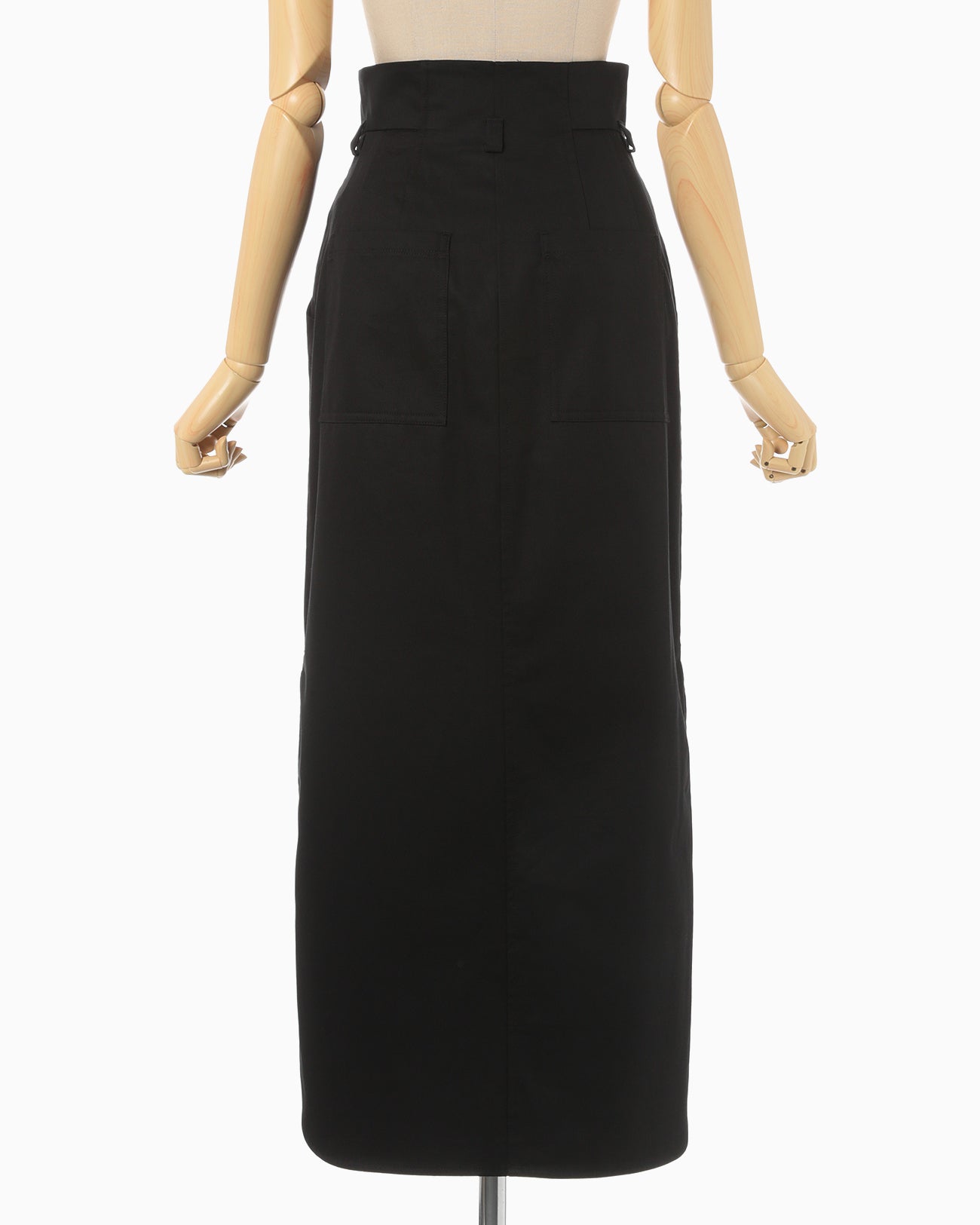 Cotton Chino Side Slit Skirt - black - Mame Kurogouchi