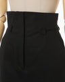 Cotton Chino Side Slit Skirt - black