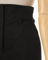 Cotton Chino Side Slit Skirt - black