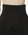 Cotton Chino Side Slit Skirt - black