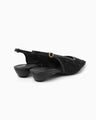 Cording Embroidery Sling Back Heels - black