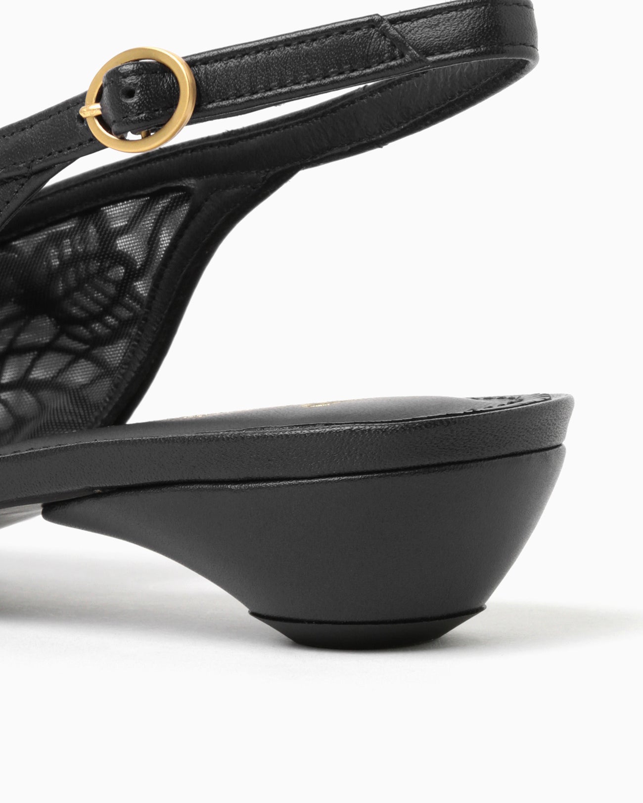 Cording Embroidery Sling Back Heels - black