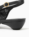 Cording Embroidery Sling Back Heels - black