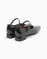 Square Toe In-Step Strap Heels - black