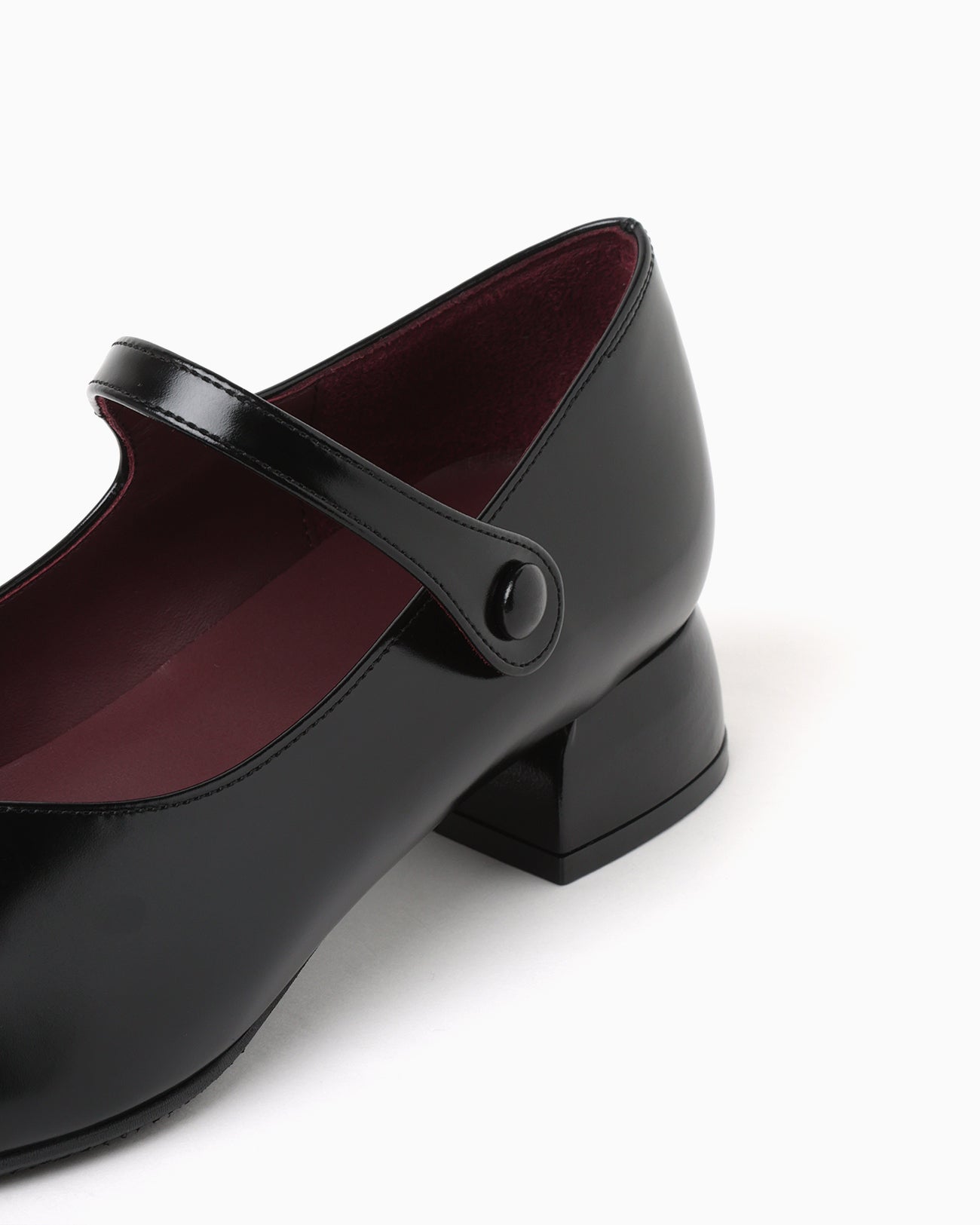 Square Toe In-Step Strap Heels - black