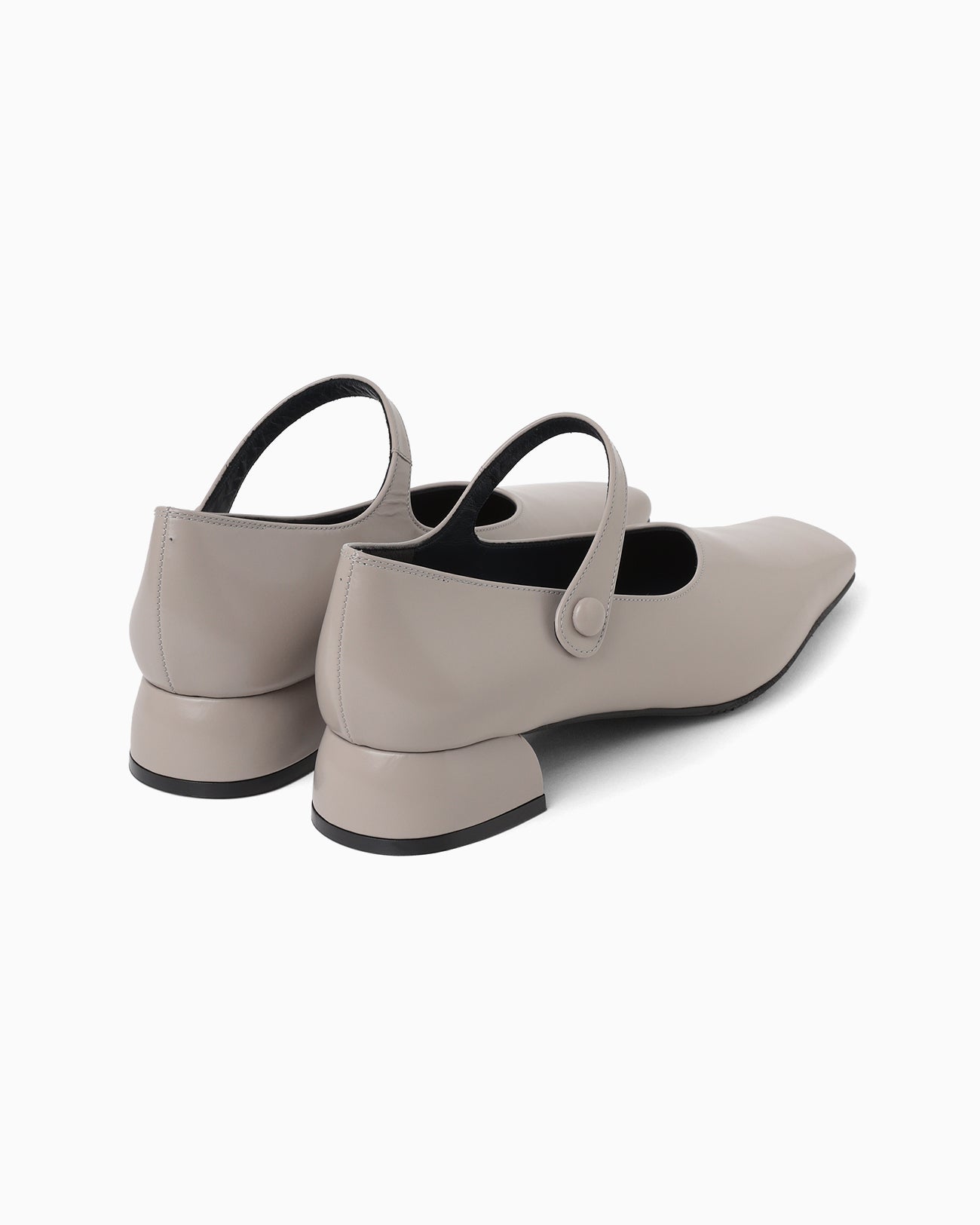 Square Toe In-Step Strap Heels - grey