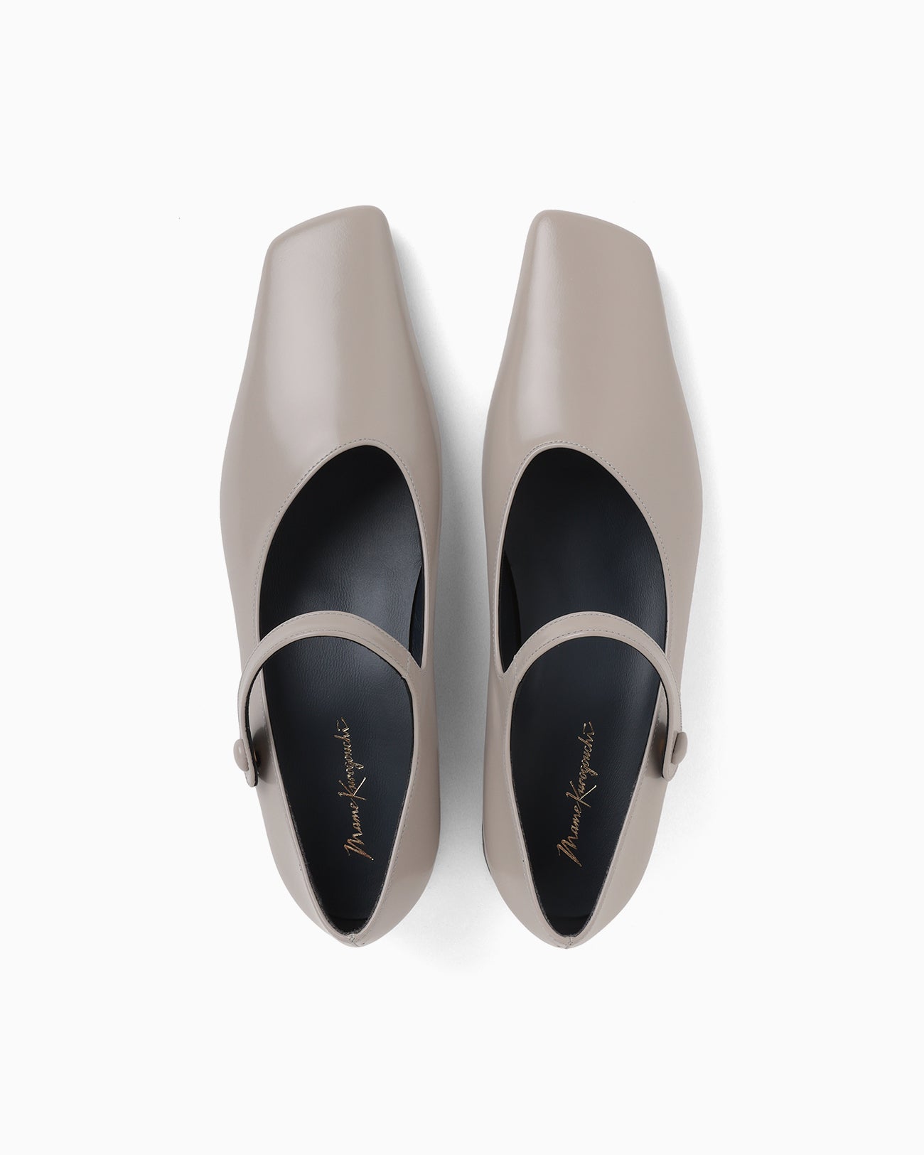 Square Toe In-Step Strap Heels - grey