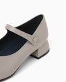 Square Toe In-Step Strap Heels - grey
