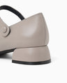 Square Toe In-Step Strap Heels - grey