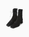 Lace Up Suede Boots - black