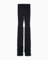 Openwork Pattern Knitted Loose Leggings - navy