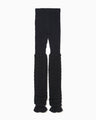 Openwork Pattern Knitted Loose Leggings - navy