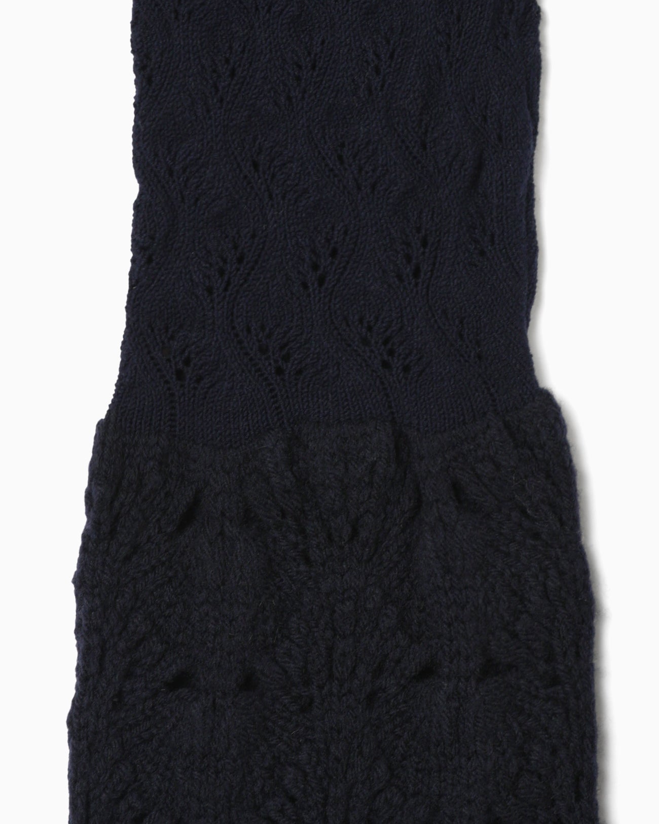 Openwork Pattern Knitted Loose Leggings - navy