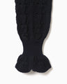 Openwork Pattern Knitted Loose Leggings - navy