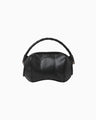 Synthetic Leather Boston Bag - black