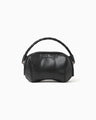 Synthetic Leather Boston Bag - black