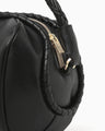 Synthetic Leather Boston Bag - black
