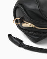 Synthetic Leather Boston Bag - black