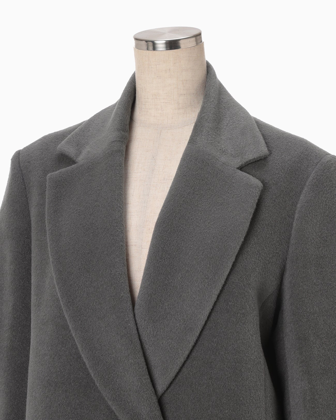 Beaver Finished Alpaca Wool Chester Coat - grey