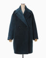 Gradient Dye Mohair Double-Breasted Coat - navy