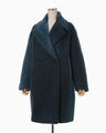 Gradient Dye Mohair Double-Breasted Coat - navy