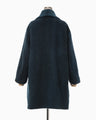 Gradient Dye Mohair Double-Breasted Coat - navy