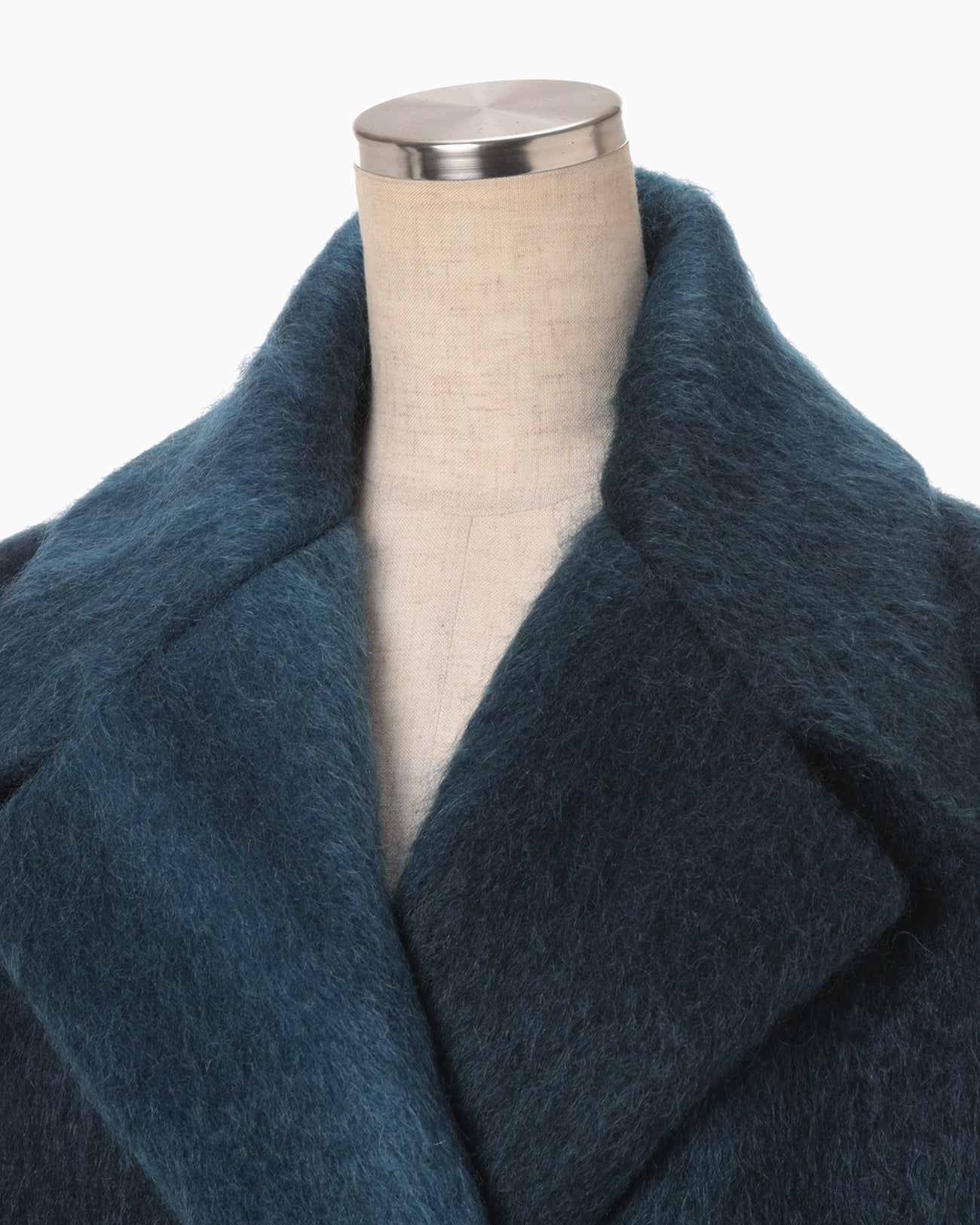 Gradient Dye Mohair Double-Breasted Coat - navy