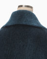 Gradient Dye Mohair Double-Breasted Coat - navy