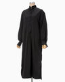 Floral Jacquard Cotton Shirt Dress - black