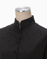 Floral Jacquard Cotton Shirt Dress - black