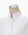 Floral Jacquard Cotton Shirt Dress - white