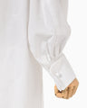 Floral Jacquard Cotton Shirt Dress - white